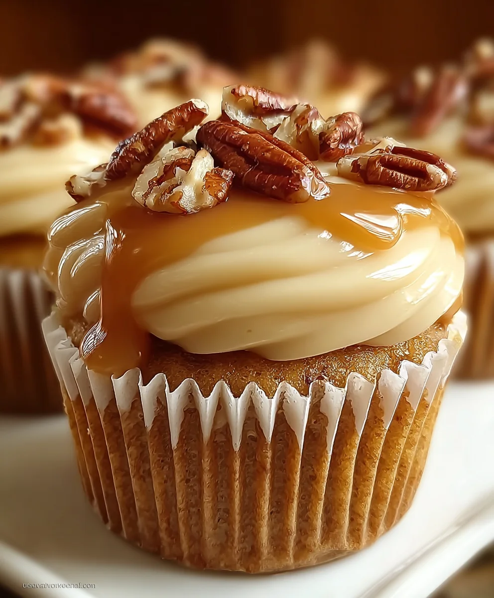 Caramel Pecan Cupcakes-Decadent Sweet Treat