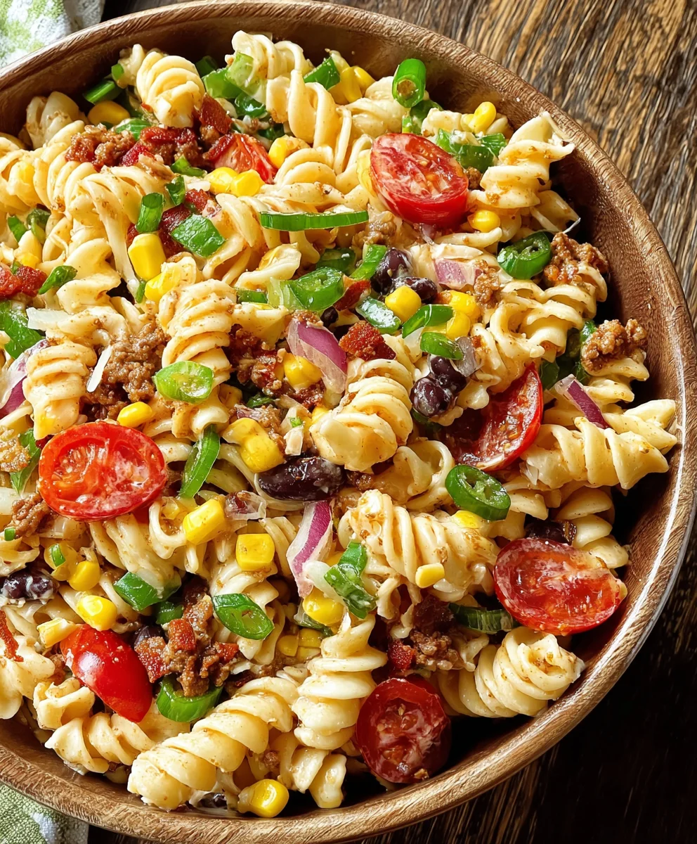 Hearty Cowboy Pasta Salad - A Beefy Backyard Favorite