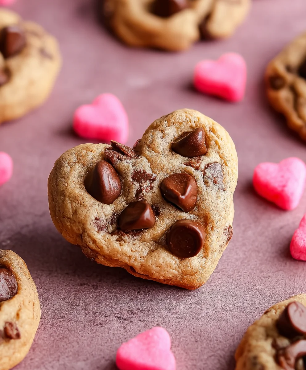 Heart Chocolate Chip Cookies-Non-Alcoholic Valentine Treats
