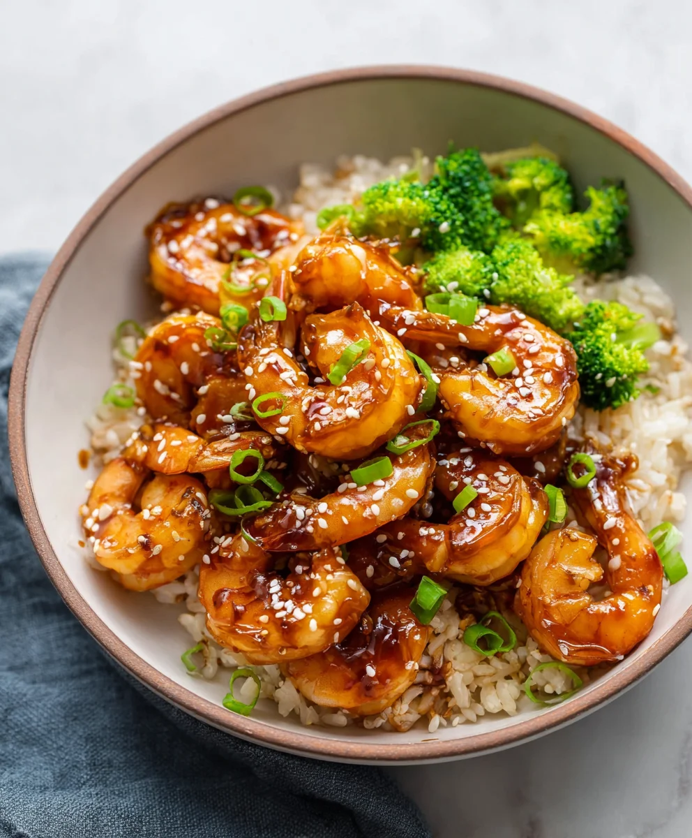 Easy Honey Garlic Shrimp Bowls-Quick Dinner